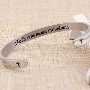 Silver Inspirational Cuff Bracelet